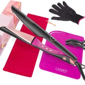 LANDOT Neues 3-in-1-Haargerät: Lockenstab, Glätteisen und Wellenstyler mit negativen Ionen. Schnelles Styling dank Keramikplatten und LED-Anzeige. Locken- und Glätteisen für alle Haartypen – ideal für den Alltag, Reisen und besondere Anlässe.
